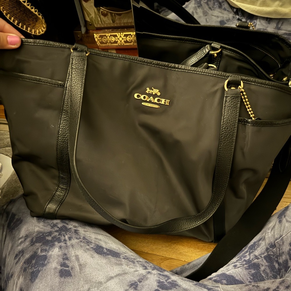 Black Coach Diaper Bag